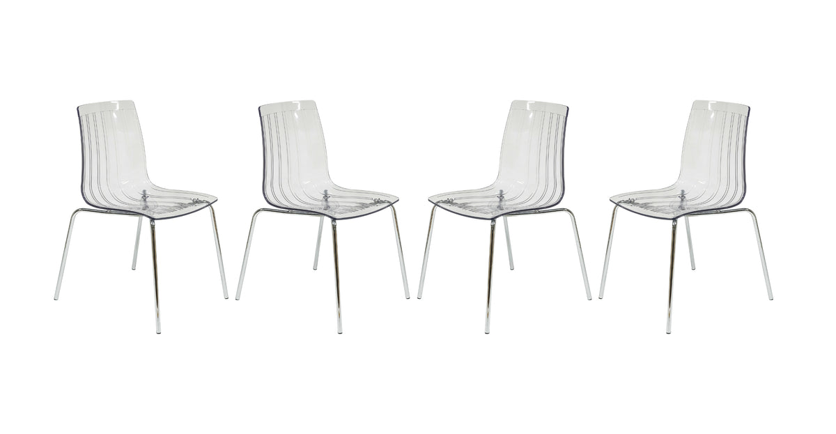 Ralph Dining Chair in Clear Set of 4