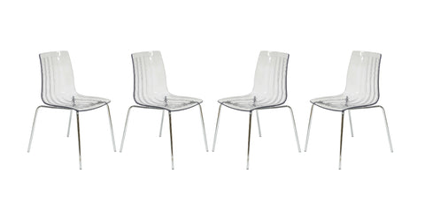 Ralph Dining Chair in Clear Set of 4