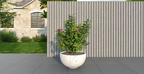 Iris Modern Round Planter Pot in Fiberstone and Clay Weather Resistant Design