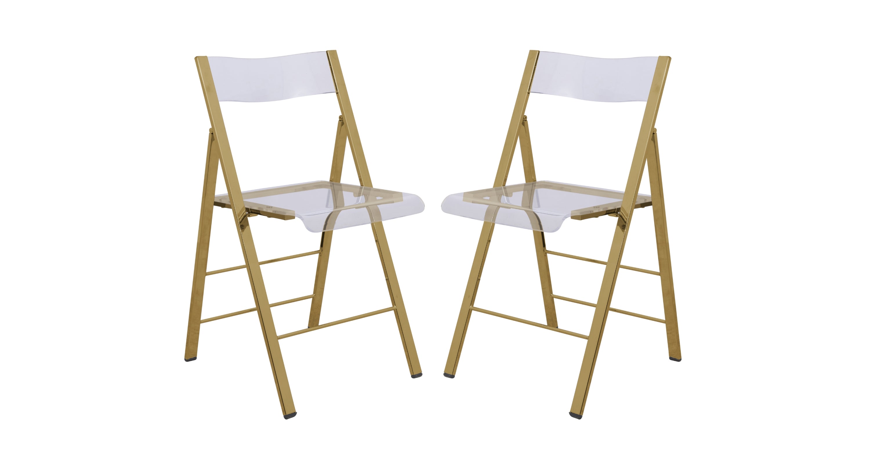 Menno Modern Acrylic Gold Base Folding Chair