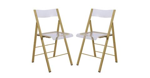 Menno Modern Acrylic Gold Base Folding Chair