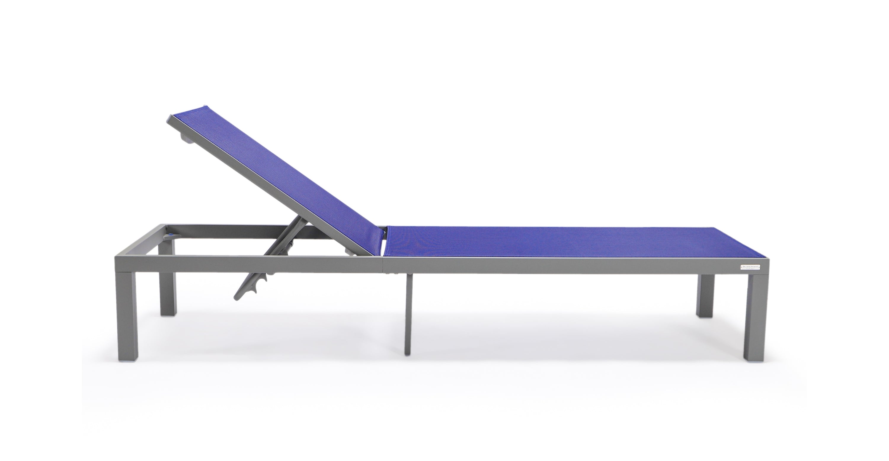 Marlin Aluminum Outdoor Chaise Lounge Chair with a Square Fire Pit Table