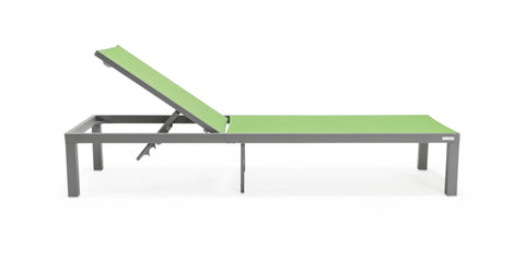 Marlin Aluminum Outdoor Chaise Lounge Chair with a Square Fire Pit Table