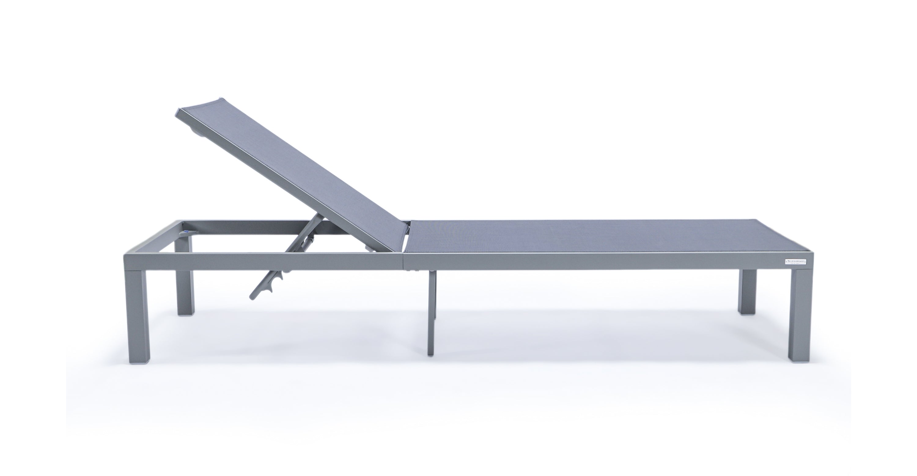 Marlin Aluminum Outdoor Chaise Lounge Chair with a Square Fire Pit Table