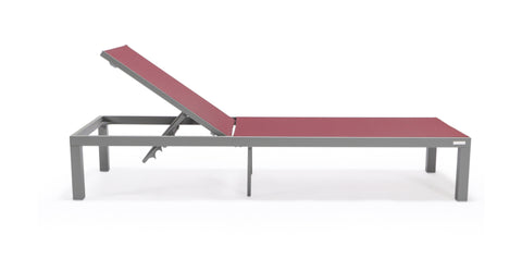 Marlin Aluminum Outdoor Chaise Lounge Chair with a Square Fire Pit Table