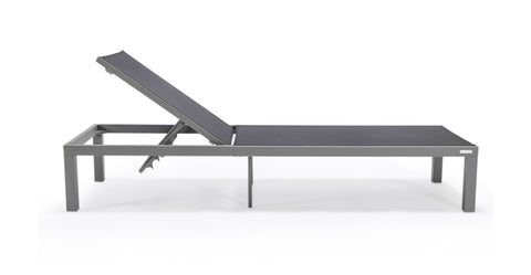 Marlin Aluminum Outdoor Chaise Lounge Chair with a Square Fire Pit Table