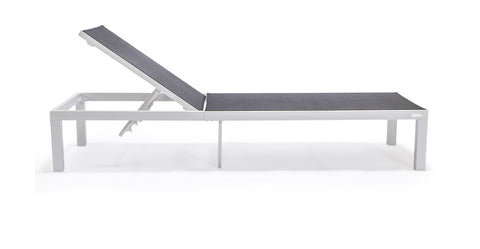 Marlin Aluminum Outdoor Chaise Lounge Chair with a Square Fire Pit Table