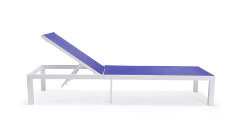 Marlin Aluminum Outdoor Chaise Lounge Chair with a Square Fire Pit Table