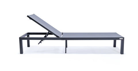 Marlin Aluminum Outdoor Chaise Lounge Chair with a Square Fire Pit Table