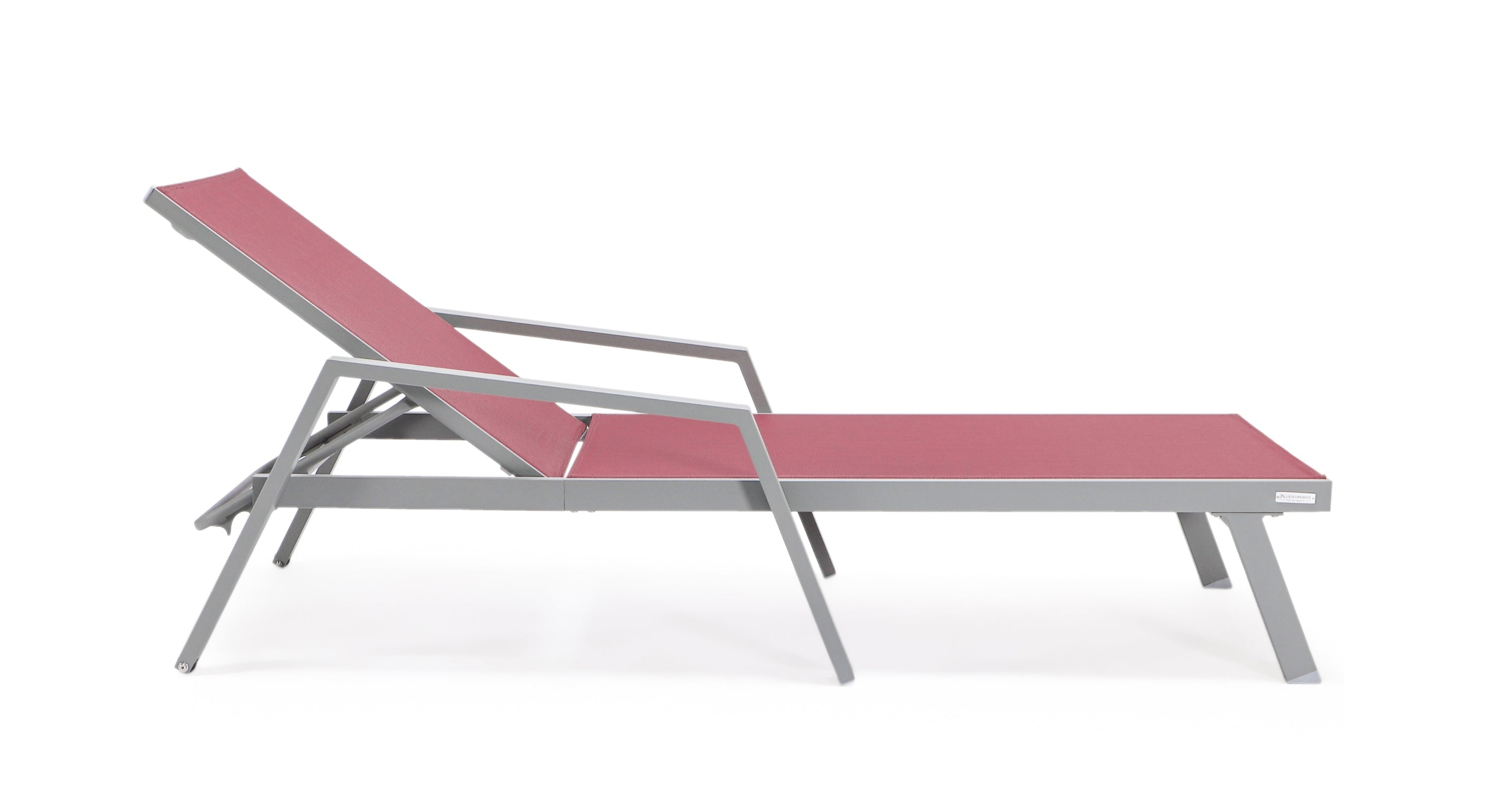 Marlin Aluminum Outdoor Chaise Lounge Chair with a Square Fire Pit Table