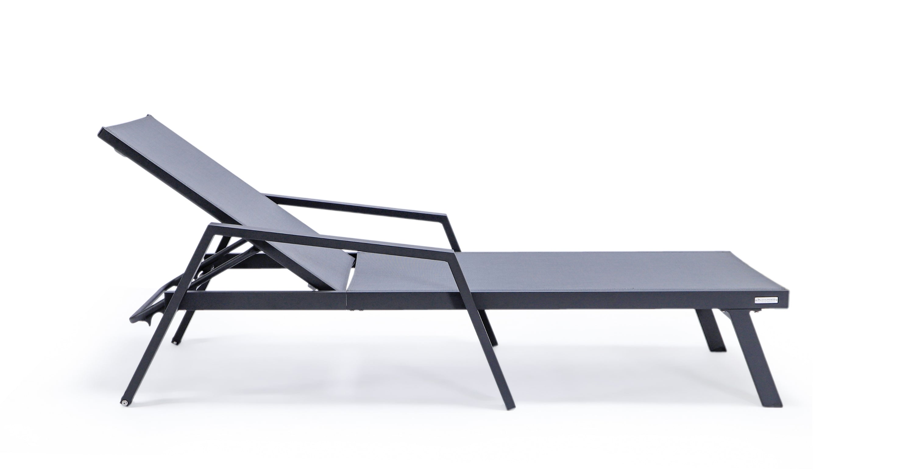 Marlin Aluminum Outdoor Chaise Lounge Chair with a Square Fire Pit Table