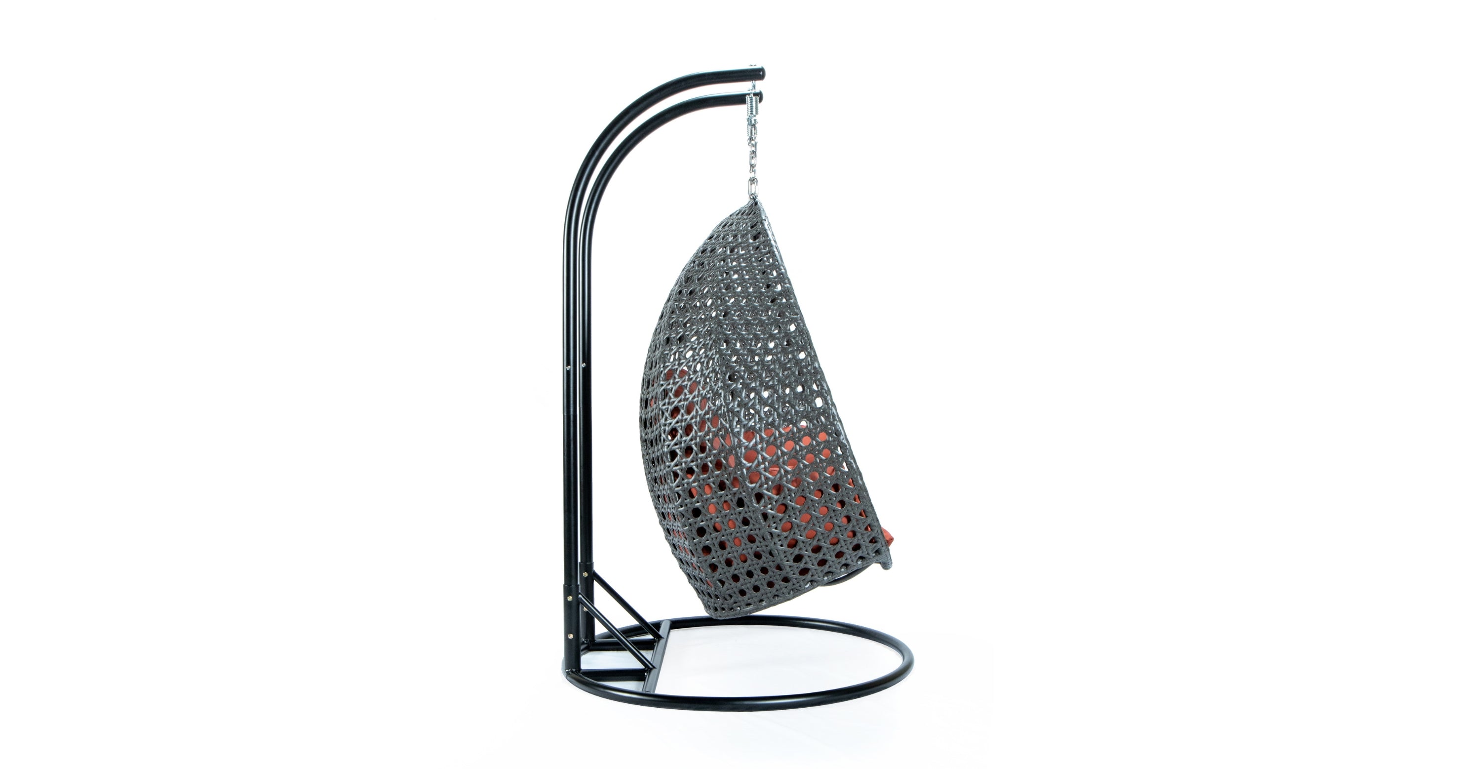 Modern Charcoal Wicker Hanging Double Seater Egg Swing Chair