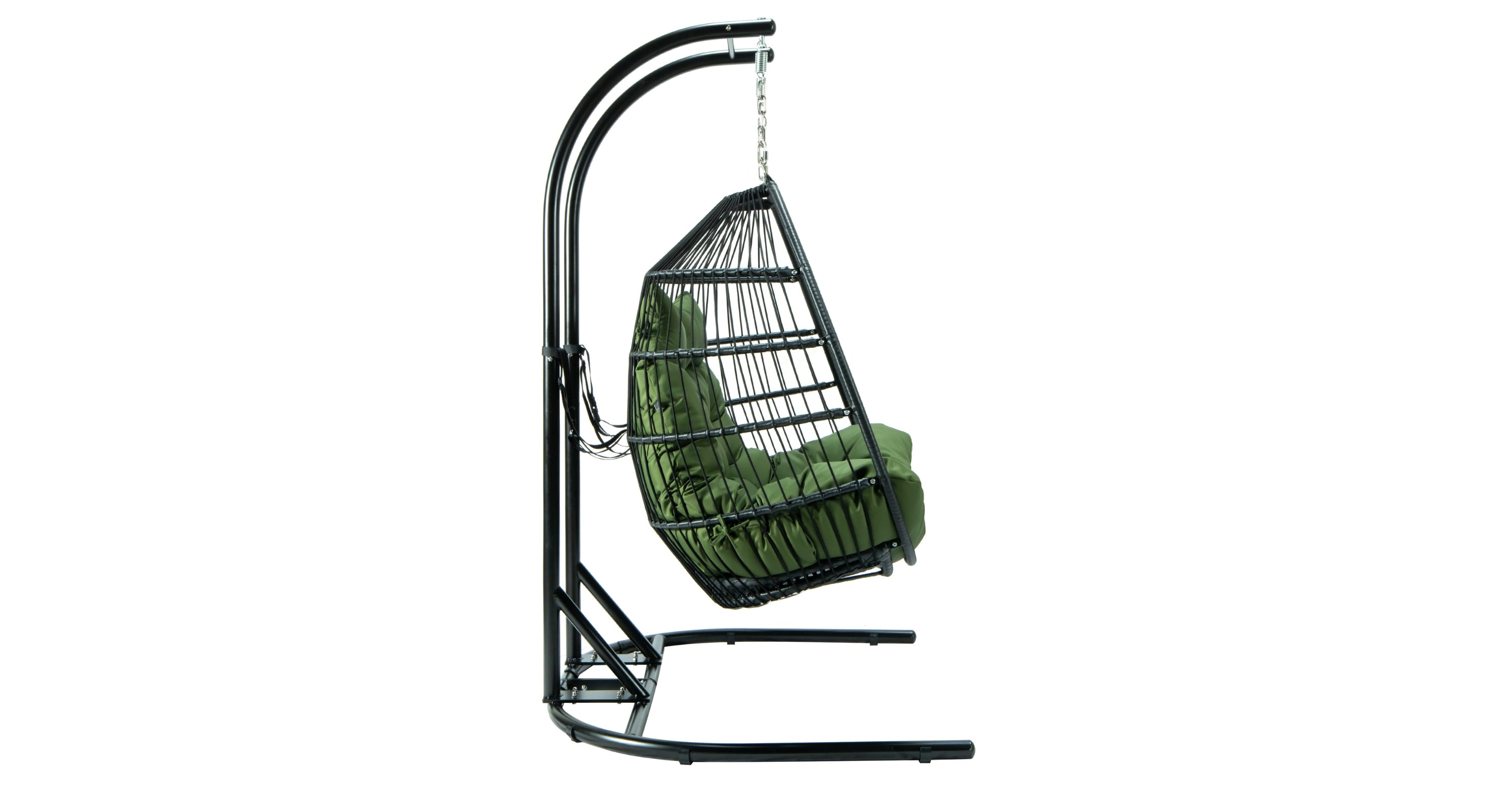 Wicker 2 Person Double Folding Hanging Egg Swing Chair