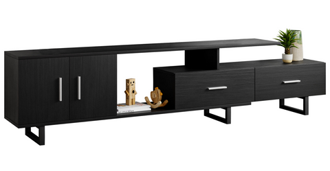 Avery Mid-Century Modern TV Stand with MDF Cabinet and Powder Coated Steel Legs