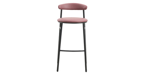 Lume Series Modern Bar Stool Upholstered in Leather for Dining Room and Kitchen