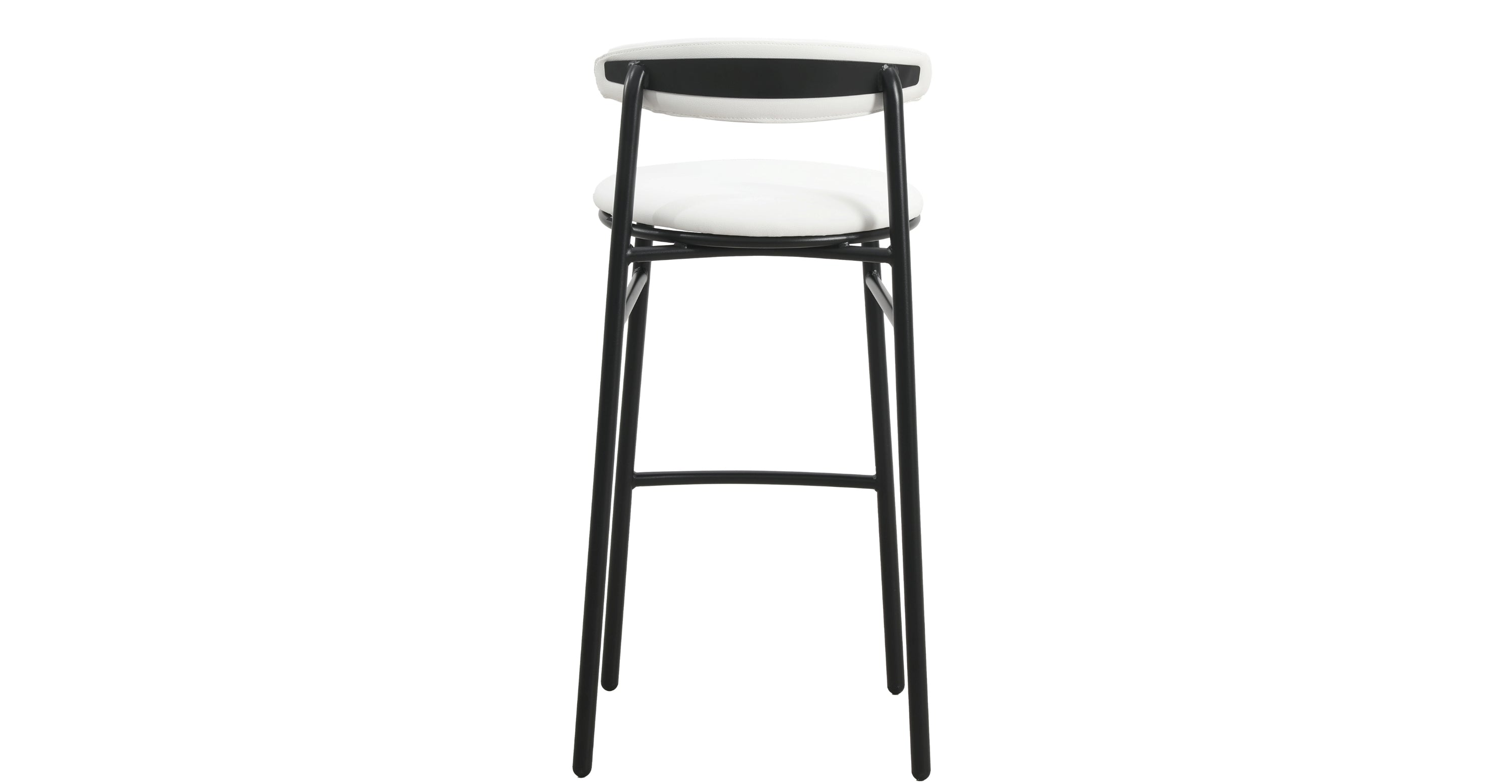 Lume Series Modern Bar Stool Upholstered in Leather for Dining Room and Kitchen