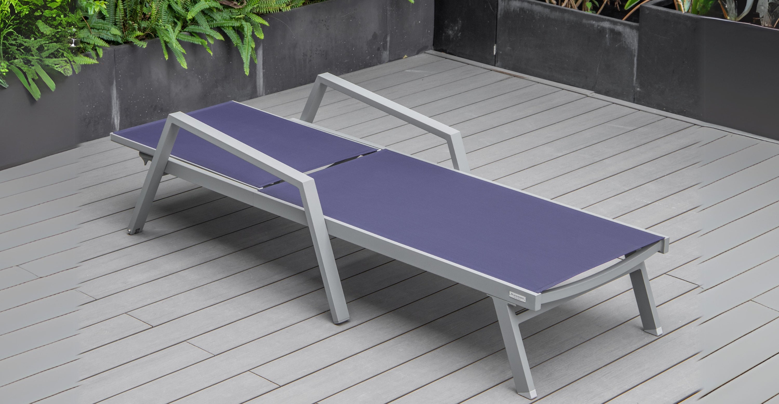 Marlin Aluminum Outdoor Chaise Lounge Chair with Sling Fabric Seat