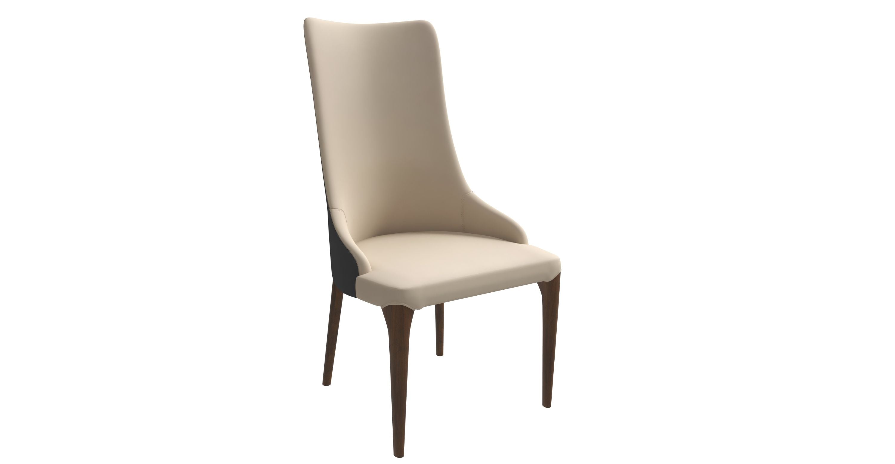 Elm Dining Chair with a Leather/Velvet Seat and a Two-Tone Color Design Backrest in Ash Wood