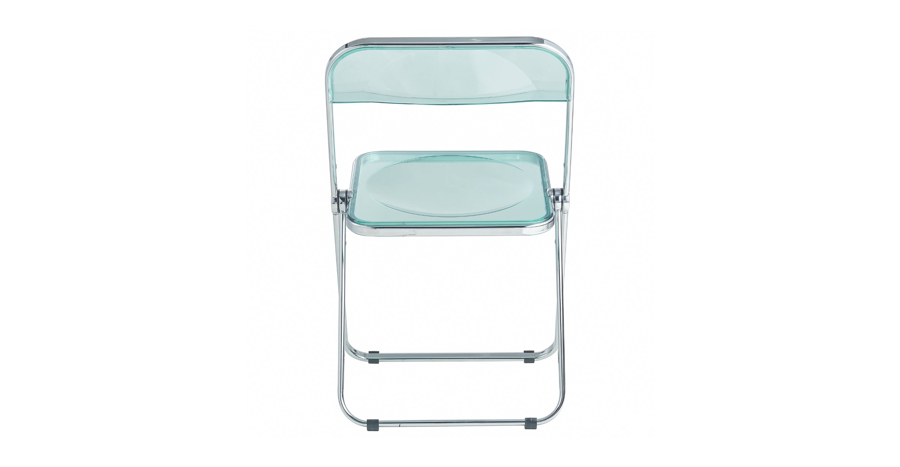 Lawrence Acrylic Folding Chair With Metal Frame Set of 2