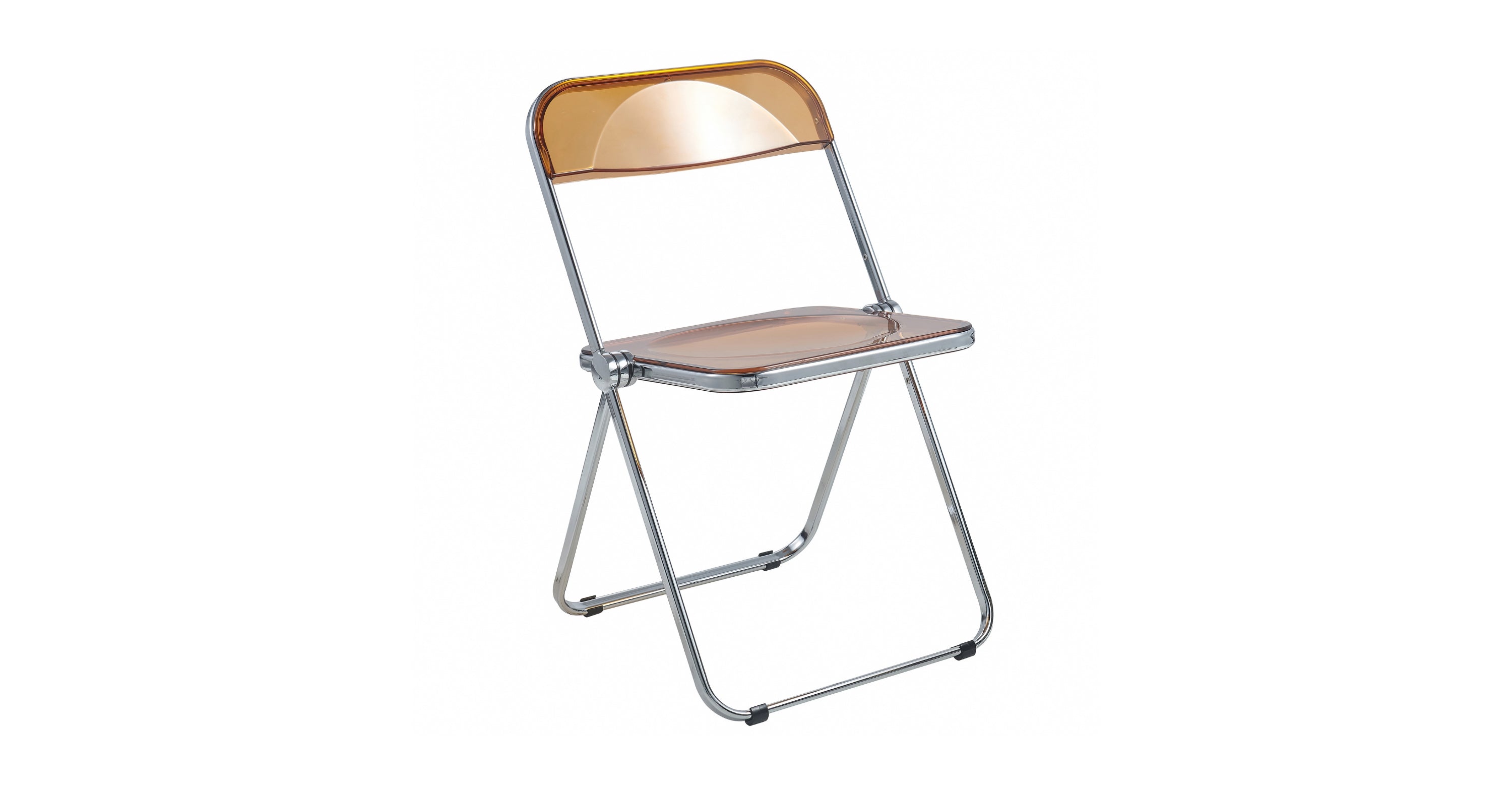 Lawrence Acrylic Folding Chair With Metal Frame Set of 2