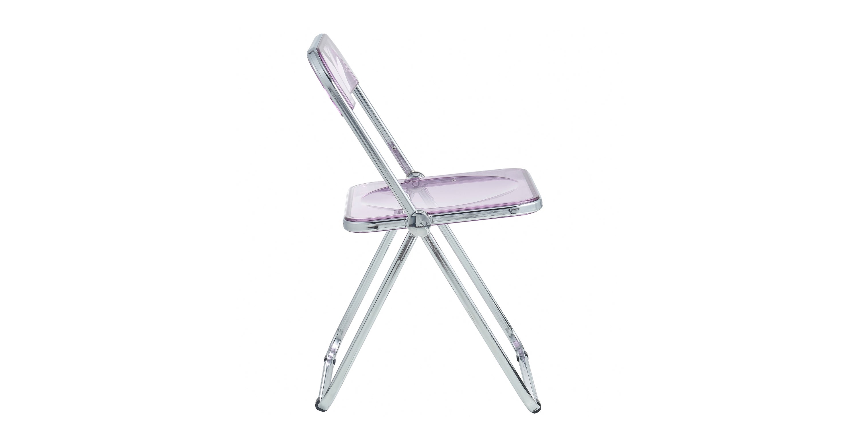 Lawrence Acrylic Folding Chair With Metal Frame Set of 2