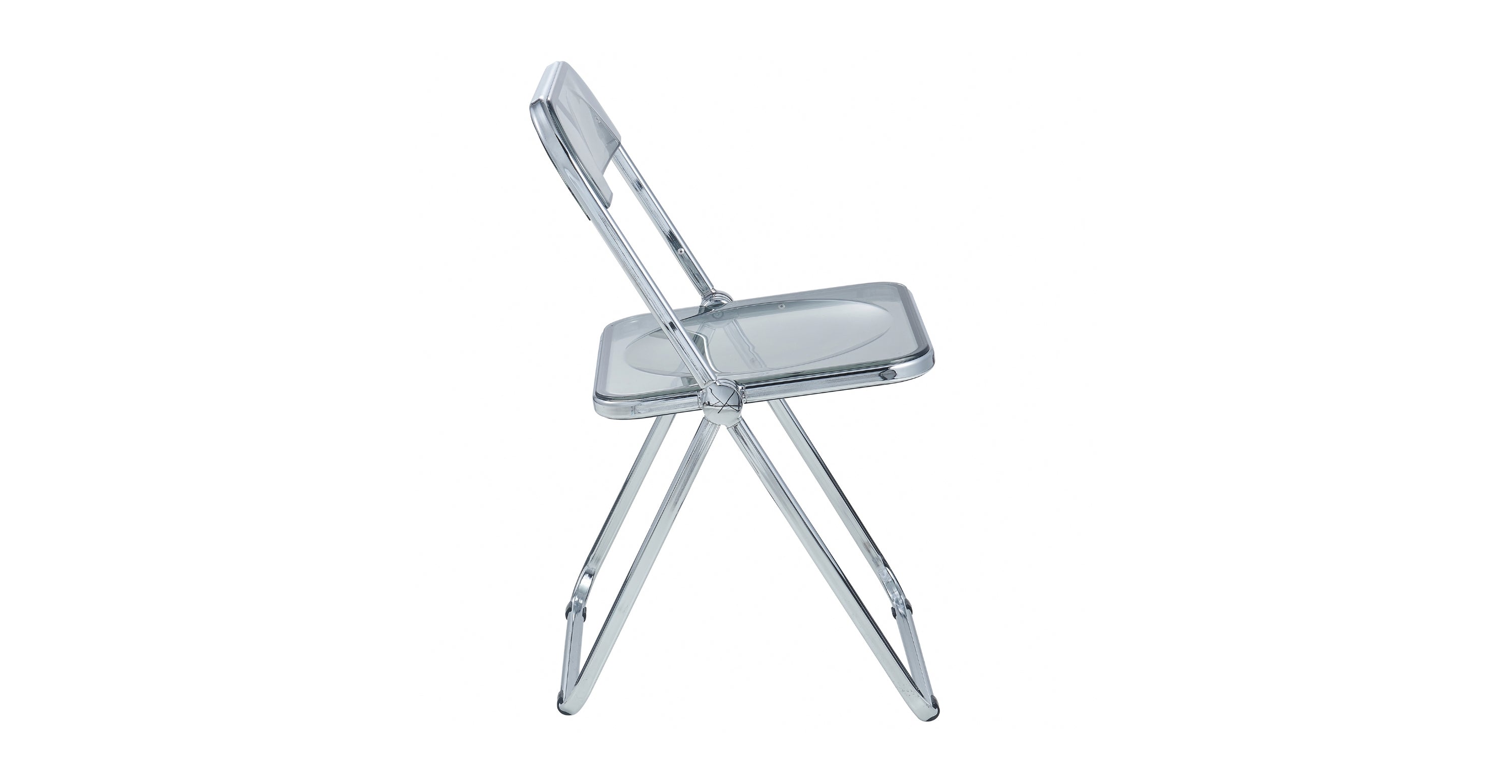 Lawrence Acrylic Folding Chair With Metal Frame Set of 2