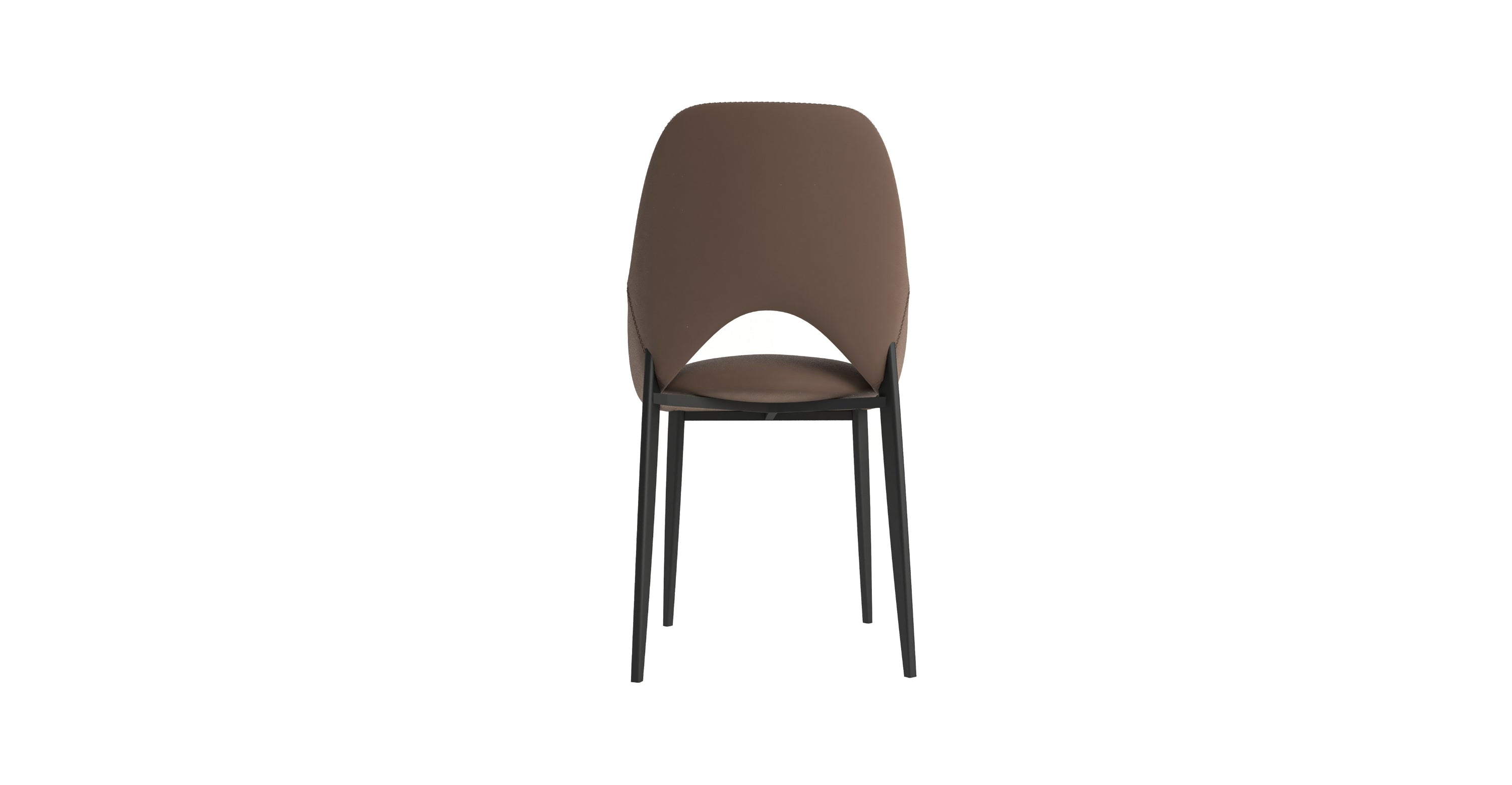 Amalfi Upholstered Fabric Dining Chair with a Curved Open Back Design in Black Iron