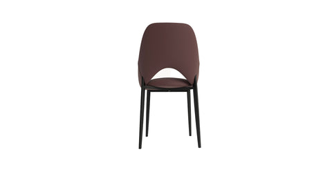 Amalfi Upholstered Fabric Dining Chair with a Curved Open Back Design in Black Iron