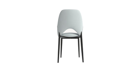 Amalfi Upholstered Fabric Dining Chair with a Curved Open Back Design in Black Iron