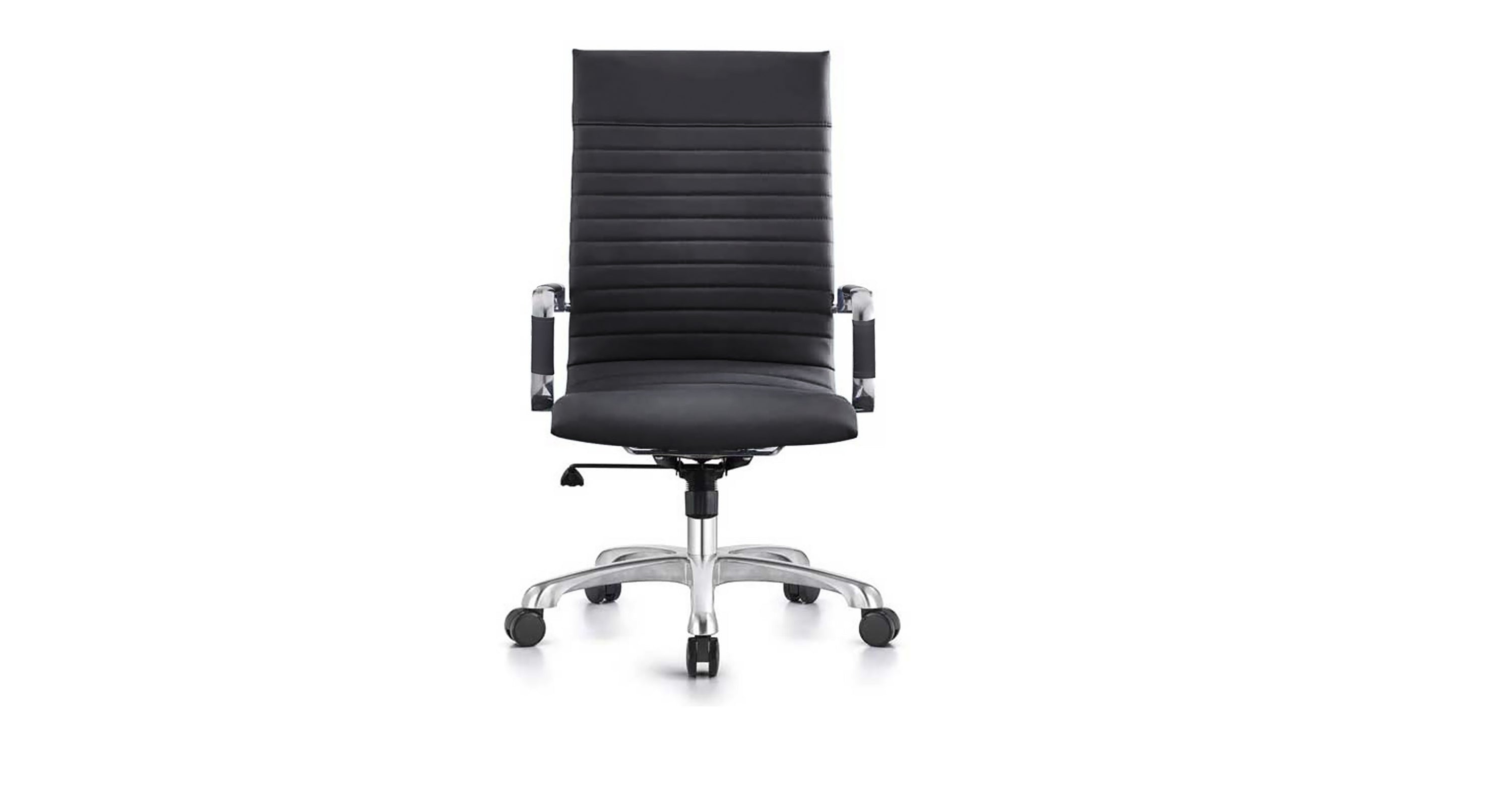 Harris Leather High-Back Adjustable  Office Conference Chair with Armrests