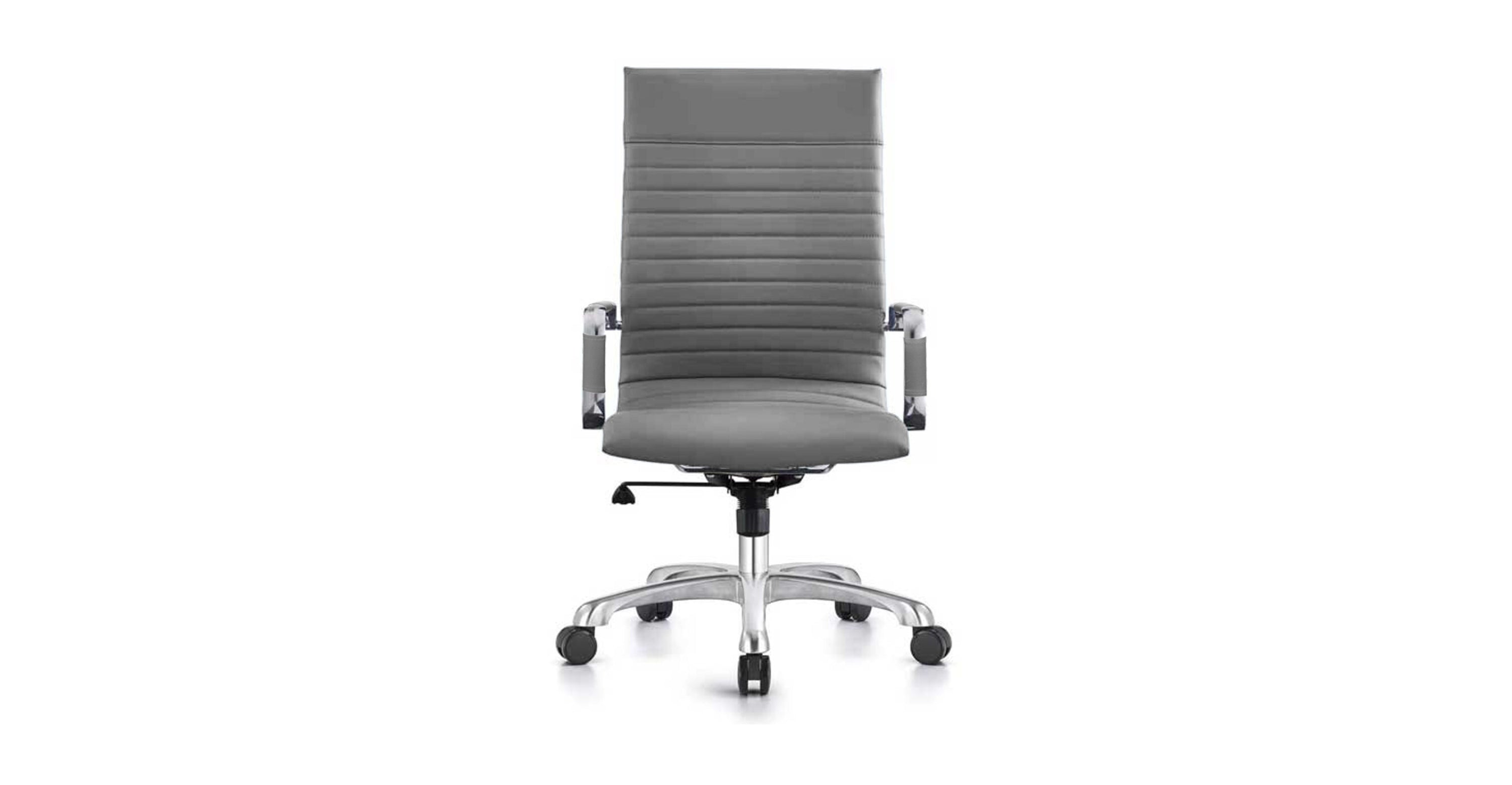 Harris Leather High-Back Adjustable  Office Conference Chair with Armrests