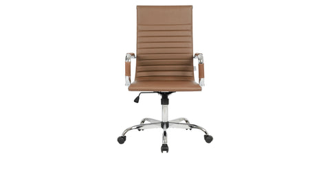 Harris Leather High-Back Adjustable  Office Conference Chair with Armrests