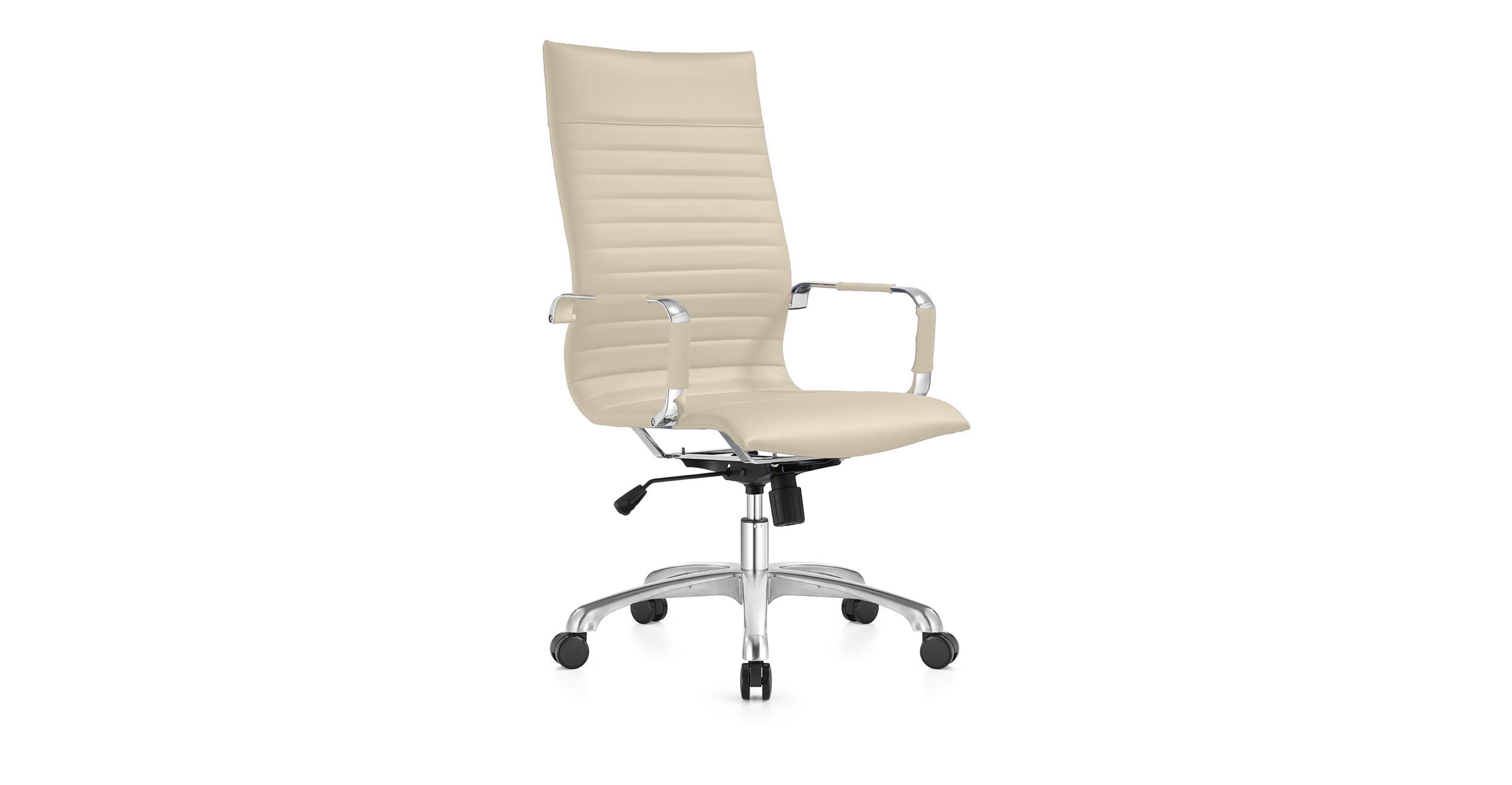 Harris Leather High-Back Adjustable  Office Conference Chair with Armrests