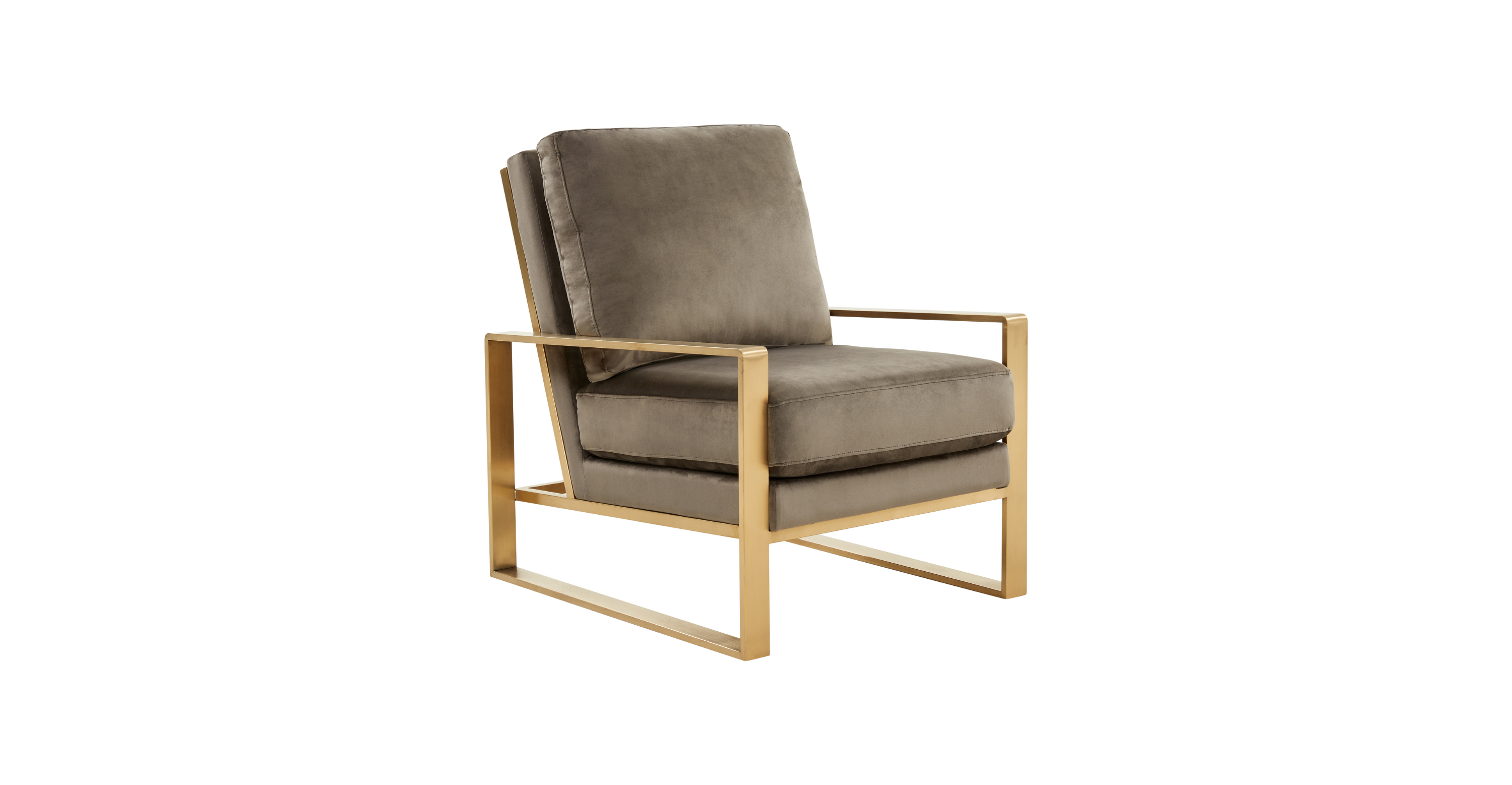 Jefferson Accent Armchair with Upholstered and Gold/Silver Metal Frame