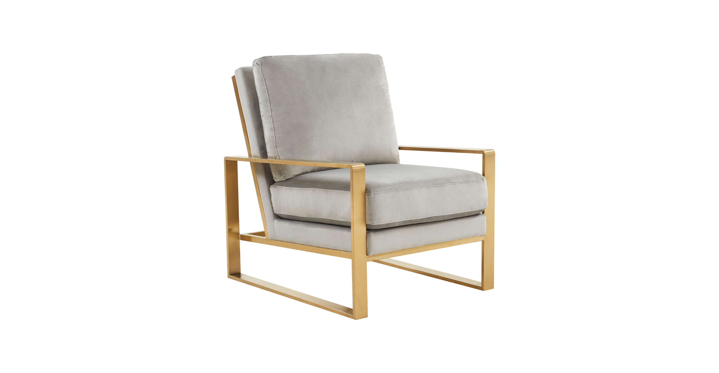 Jefferson Accent Armchair with Upholstered and Gold/Silver Metal Frame