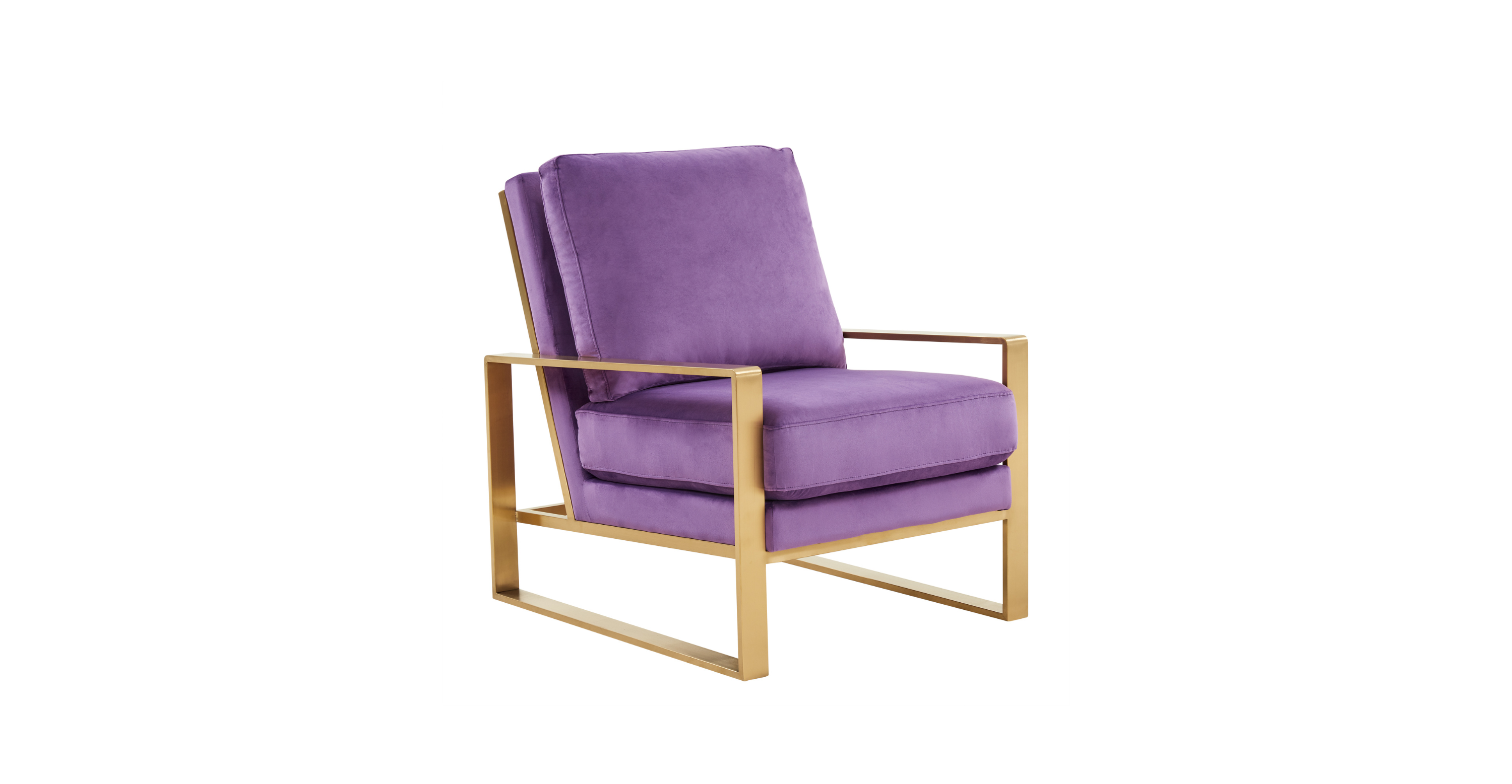 Jefferson Accent Armchair with Upholstered and Gold/Silver Metal Frame