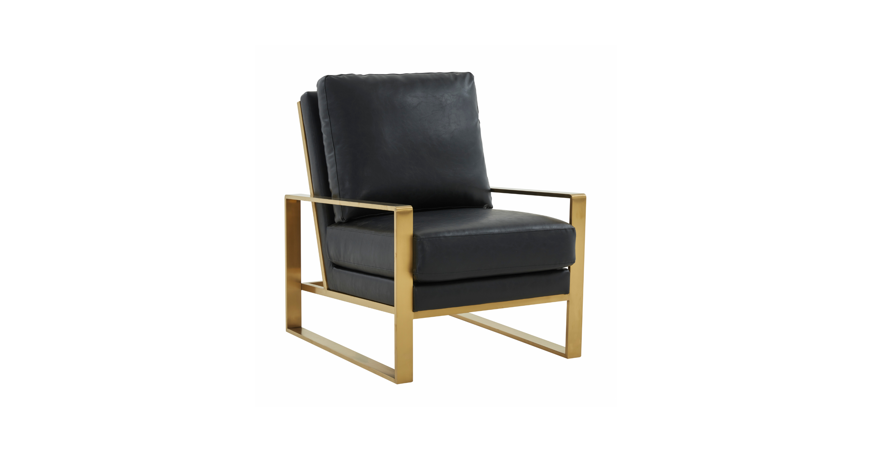 Jefferson Accent Armchair with Upholstered and Gold/Silver Metal Frame