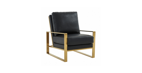 Jefferson Accent Armchair with Upholstered and Gold/Silver Metal Frame