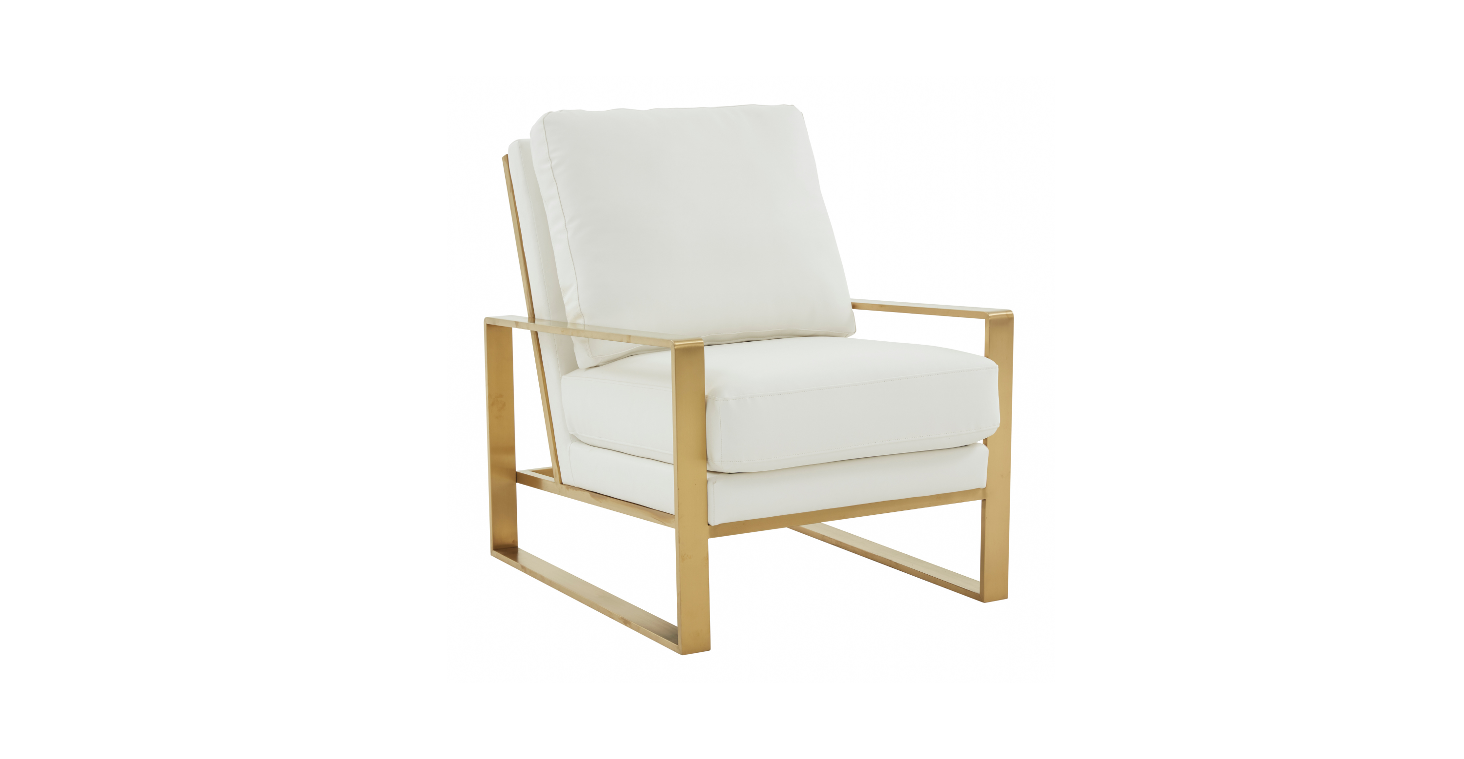 Jefferson Accent Armchair with Upholstered and Gold/Silver Metal Frame