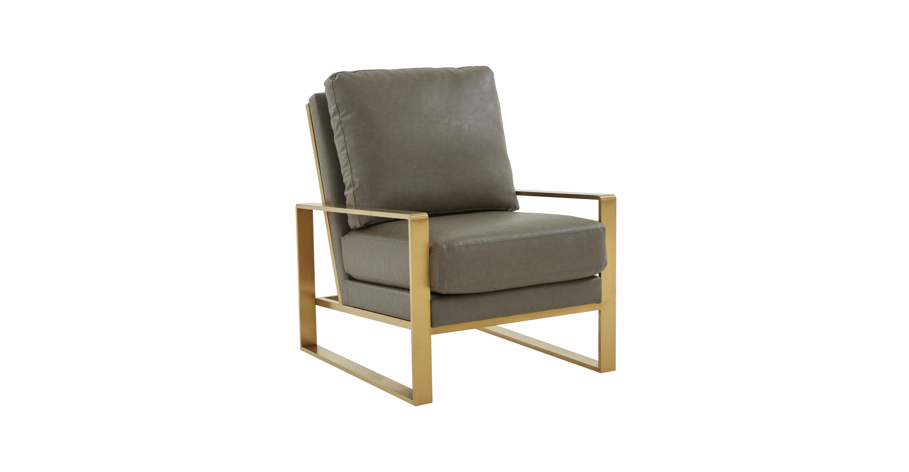 Jefferson Accent Armchair with Upholstered and Gold/Silver Metal Frame