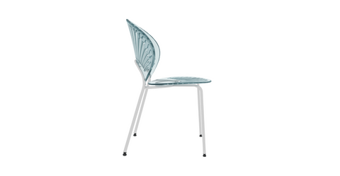 Opulent Modern Plastic Dining Chair in Chrome Metal Legs