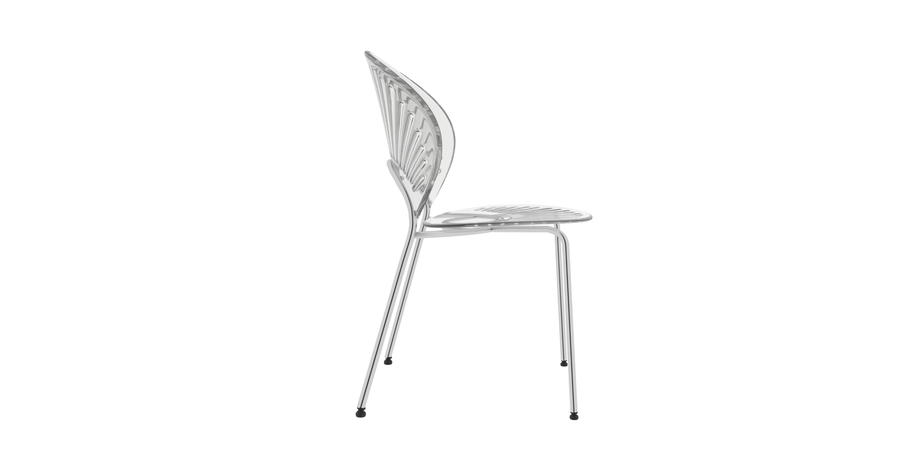 Opulent Modern Plastic Dining Chair in Chrome Metal Legs