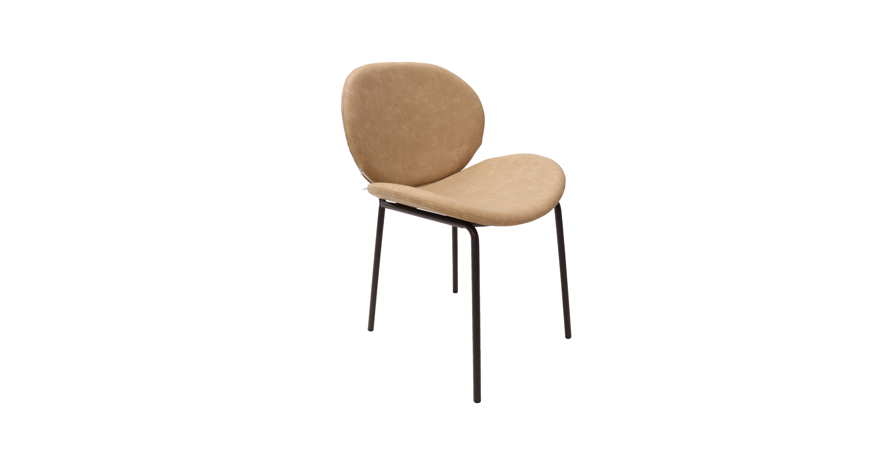 Servos Modern Dining Side Chair with Upholstered Seat and Powder Coated Iron Frame Set of 2