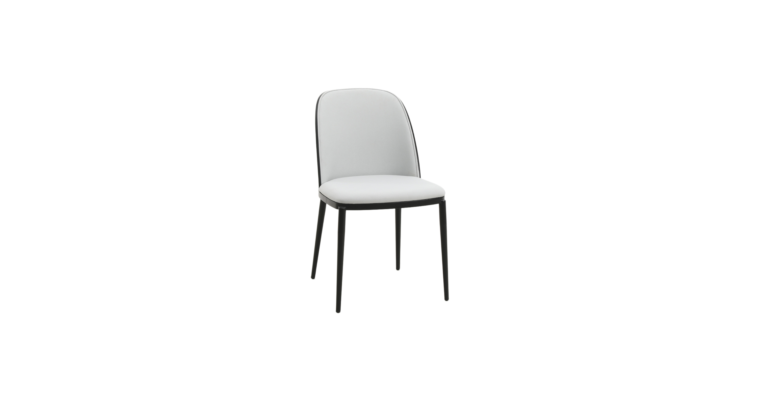 Tule Dining Side Chair with Upholstered Seat and Powder-Coated Steel Frame Set of 4