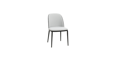 Tule Dining Side Chair with Upholstered Seat and Powder-Coated Steel Frame Set of 4