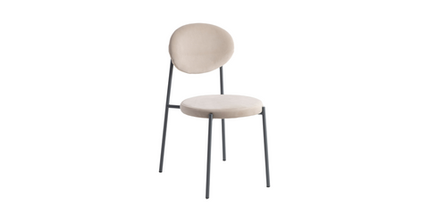 Euston Modern Upholstered Dining Chair with Round Wicker/Velvet Back Style