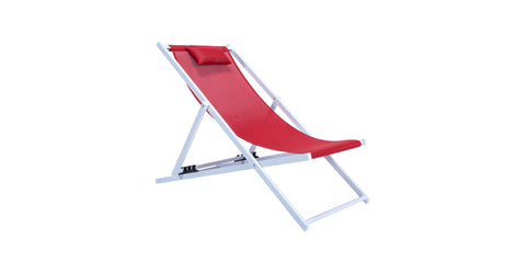 Sunset Outdoor Sling Lounge Chair With Headrest Cushion