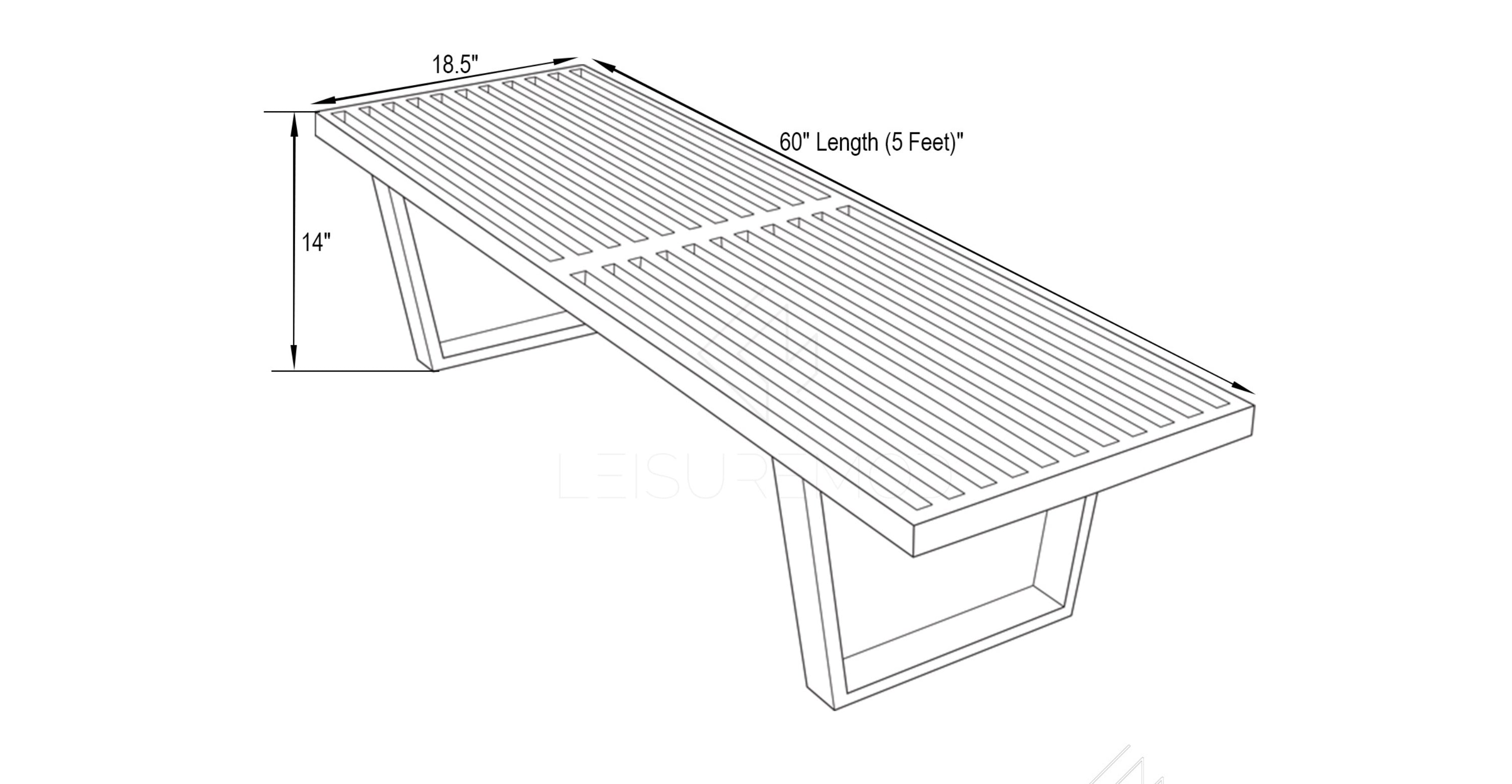 Mid-Century Stainless Steel Platform Bench