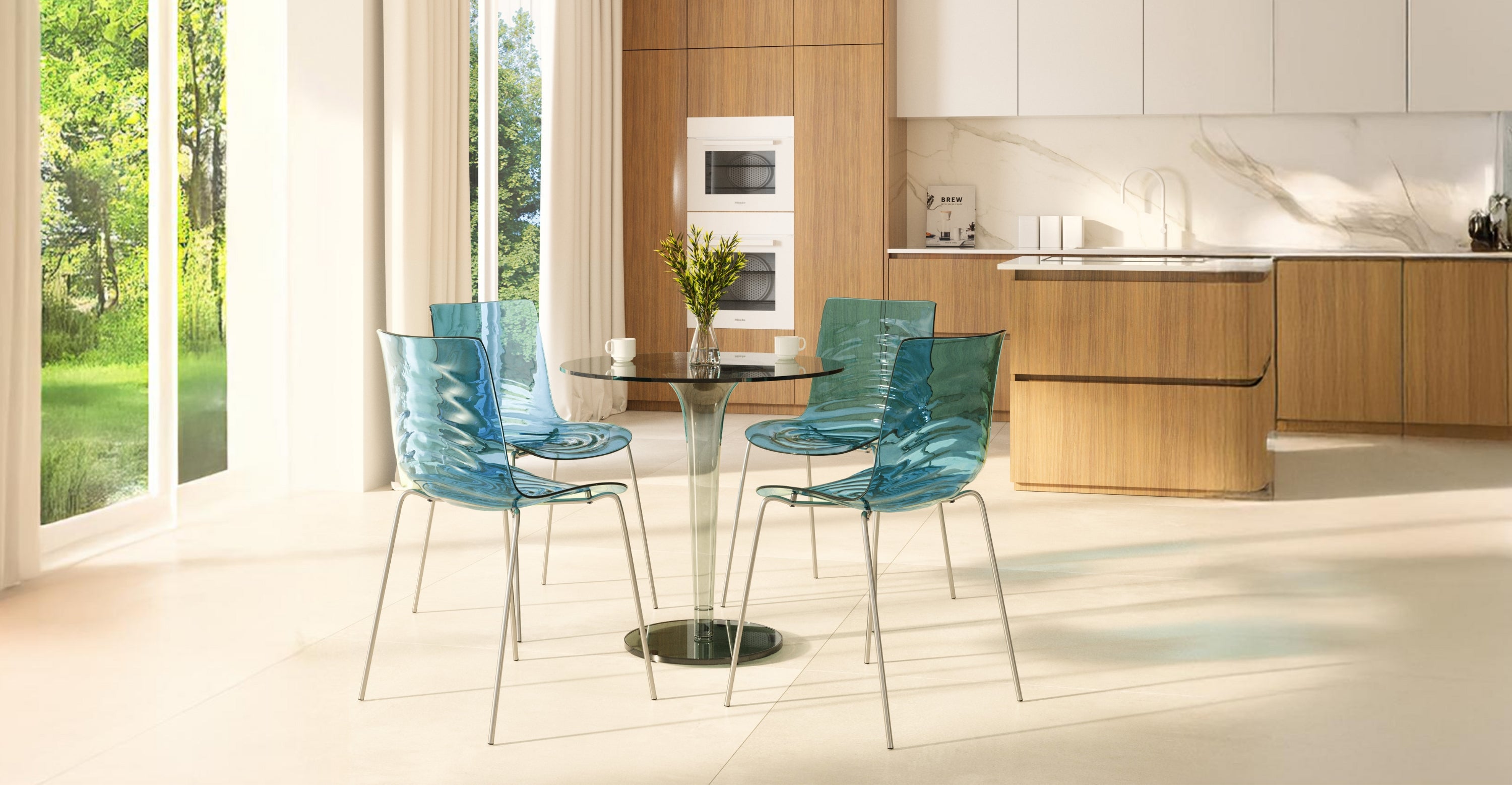 Astor Dining Chair Modern ABS Plastic Side Chair with Stainless-Steel Legs