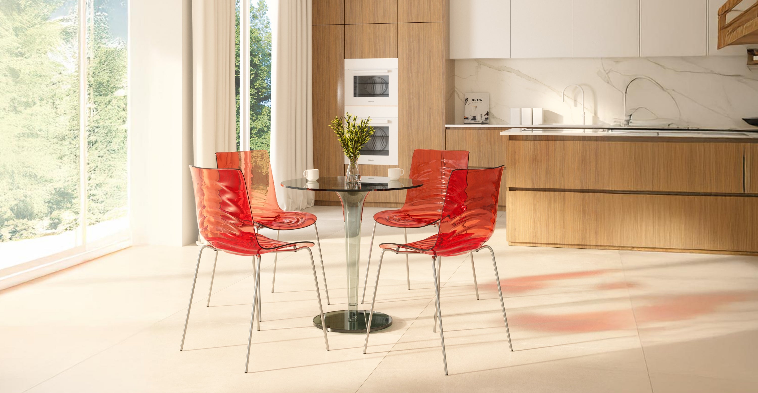 Astor Dining Chair Modern ABS Plastic Side Chair with Stainless-Steel Legs